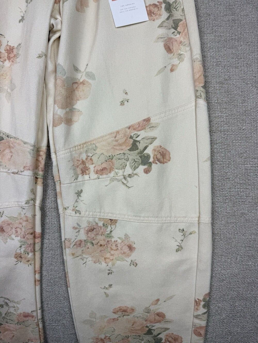 Cali 1850 Floral Barrel Jeans Size 26 Low Rise Printed Denim Pants NWT - Picture 5 of 11
